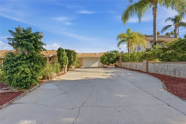 a view of a house with a yard and plant