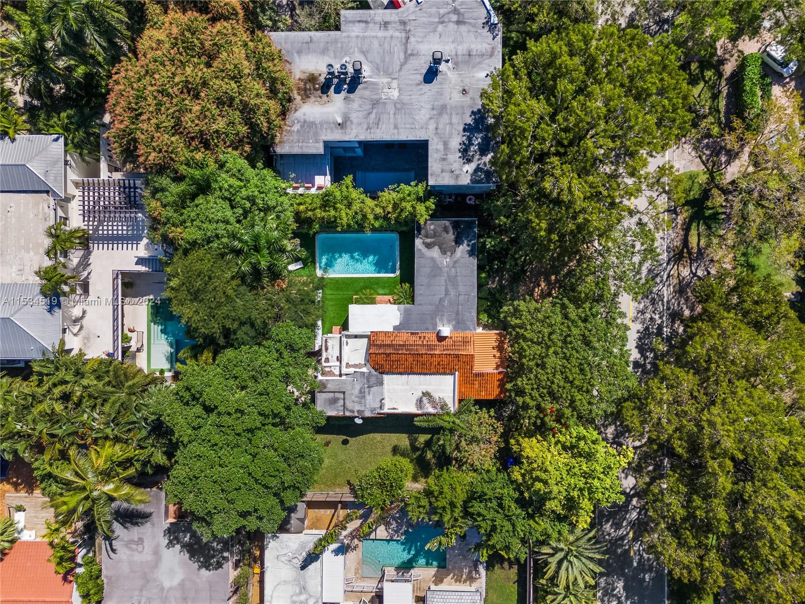 3871 South Le Jeune Road Miami, FL 33146 - Photo 48 of 49 an aerial view of a house with a garden