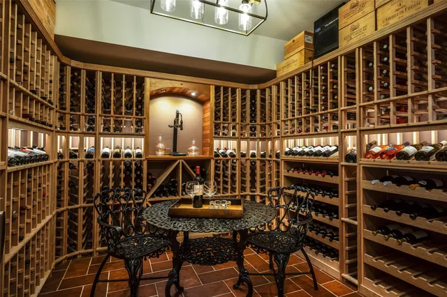 a view of a chairs and table in a patio