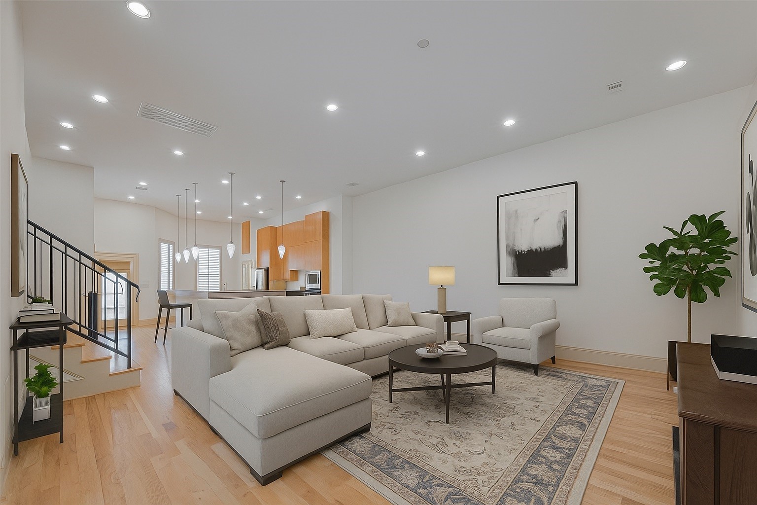 2034 Colquitt Street, Unit A Houston, TX 77098 - Photo 15 of 30 a living room with furniture and a potted plant
