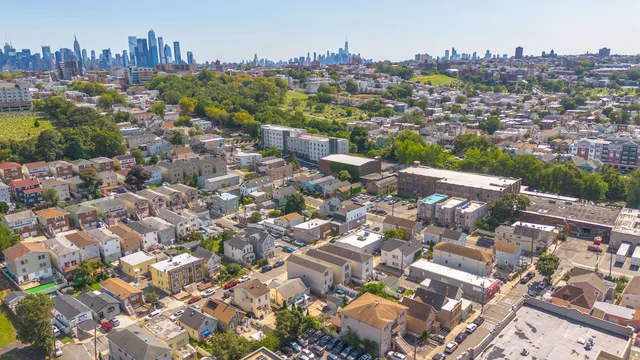 an aerial view of a city