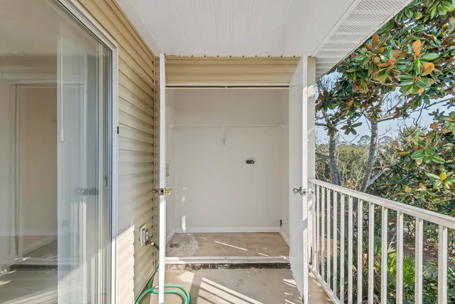 a view of wooden door