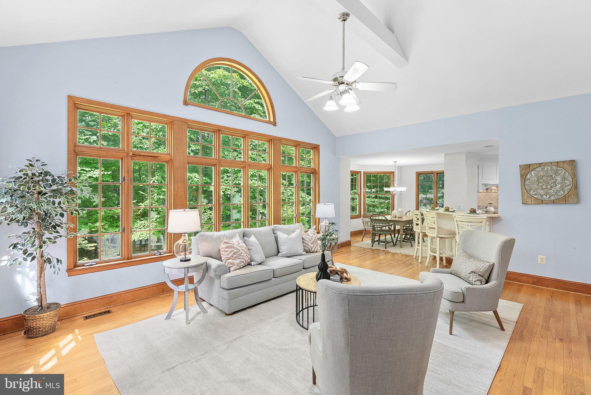 Dramatic and light filled great room!