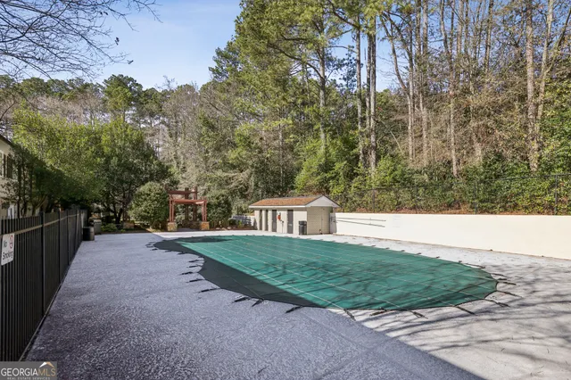 a view of a backyard with green space