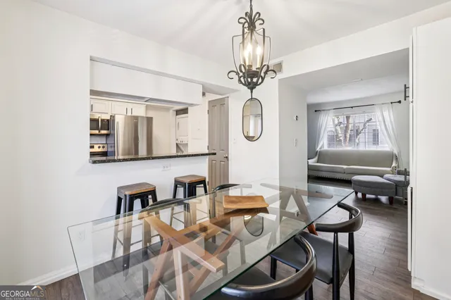 a view of a livingroom and dining room