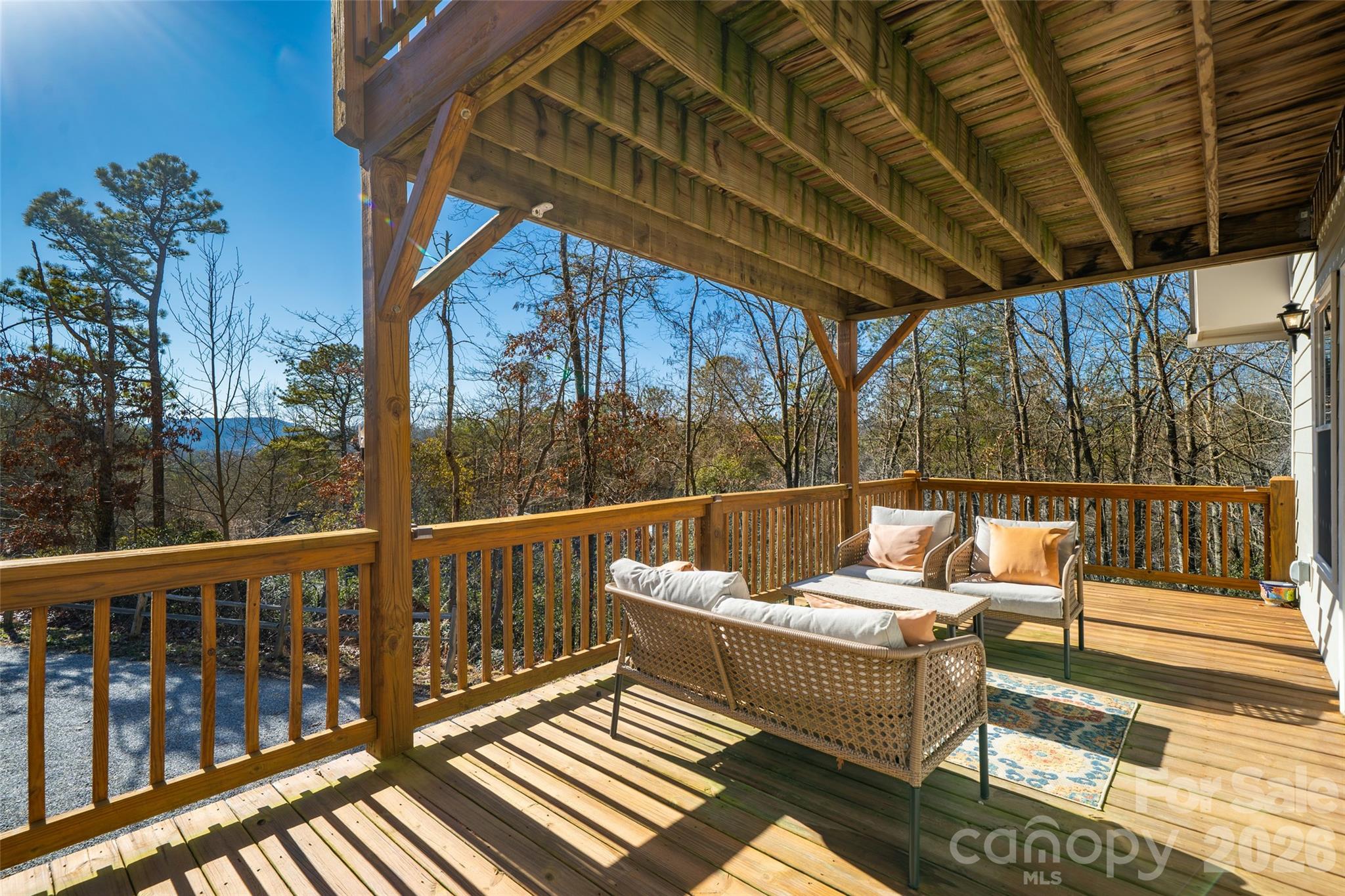 412 Masters View Drive Etowah, NC 28729 - Photo 6 of 30 a view of sitting area with furniture in wooden deck
