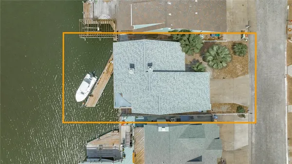 a view of a lake with a room