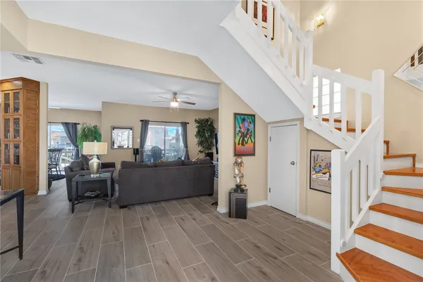 a view of livingroom with furniture and wooden floor