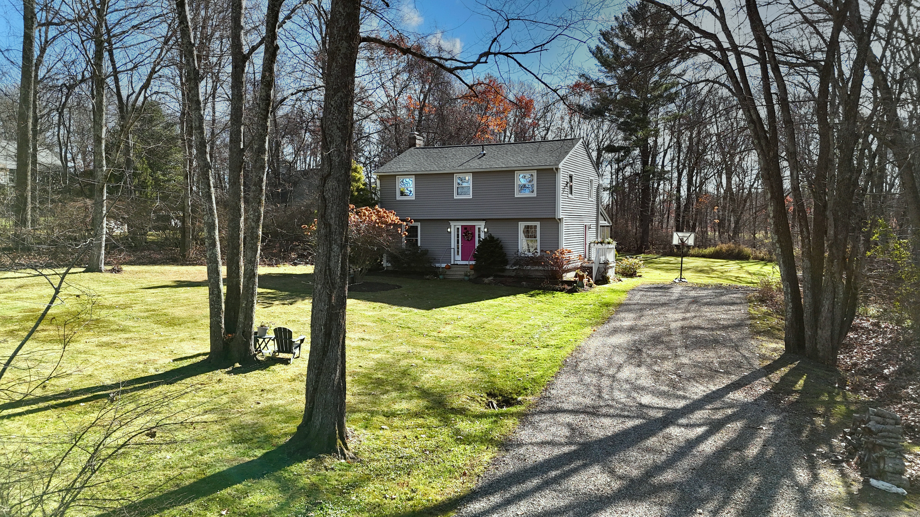 104 Pulpit Rock Road Woodstock, CT 06281 - Photo 34 of 37 a view of swimming pool with lawn chairs and large trees