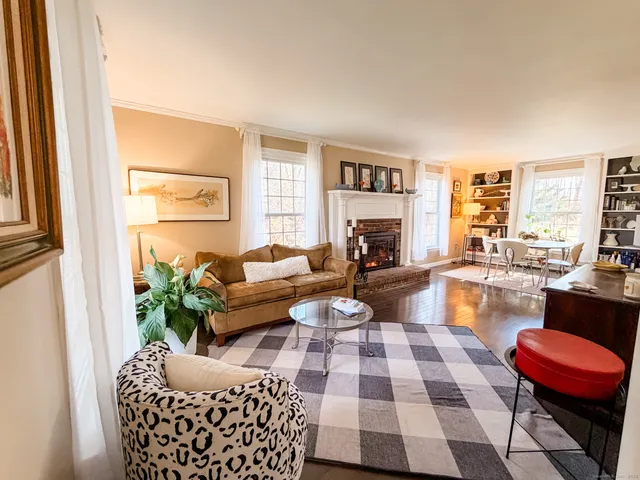 a living room with furniture and a couch