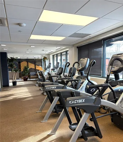 a room with furniture pool table and windows