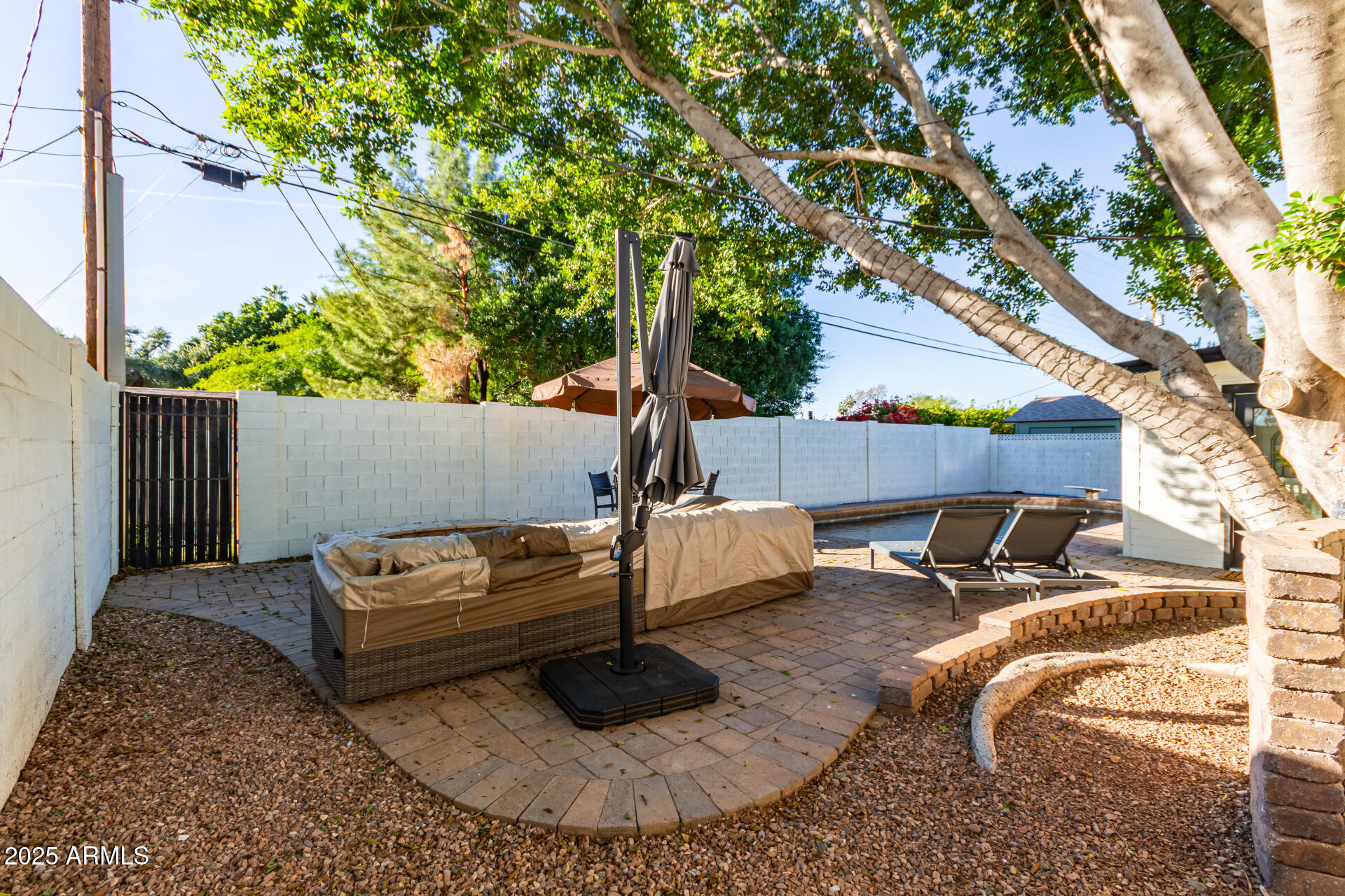 1935 East Coolidge Street Phoenix, AZ 85016 - Photo 29 of 34 a view of backyard with wooden fence and a tree