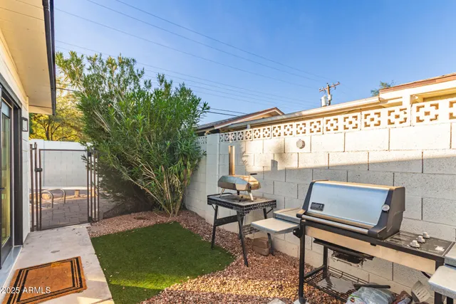 a outdoor living space with furniture