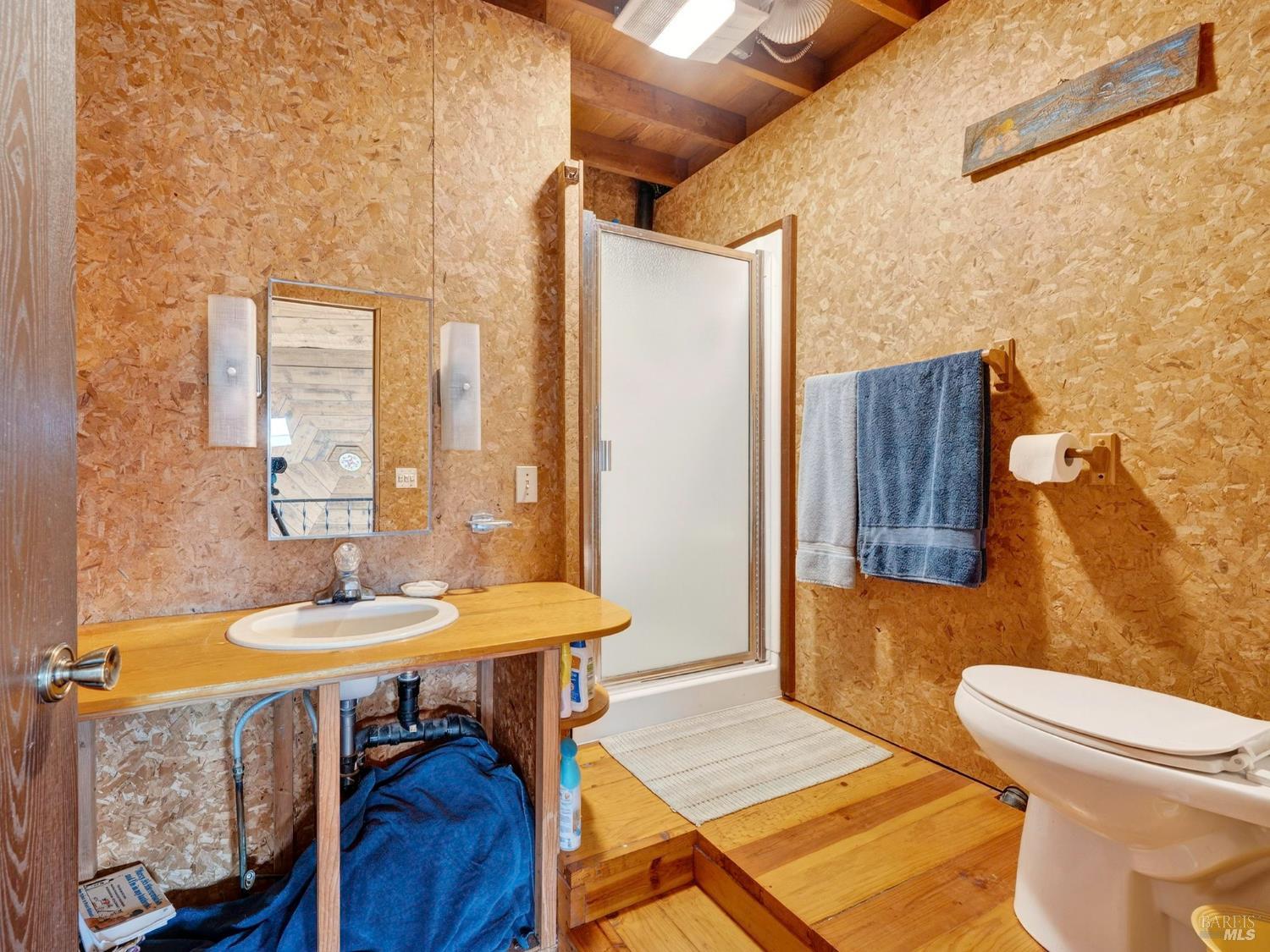 2333 Guntley Road Philo, CA 95466 - Photo 30 of 57 a bathroom with a sink a toilet and shower