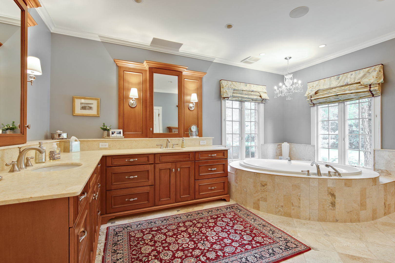 433 South Ridge Road Lake Forest, IL 60045 - Photo 24 of 49 a spacious bathroom with a tub a sink and large window