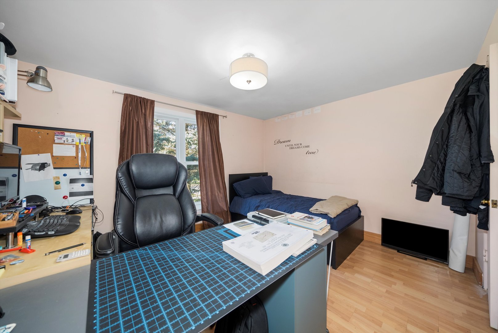 735 Forest Road La Grange Park, IL 60526 - Photo 12 of 31 a view of a workspace with furniture and wooden floor