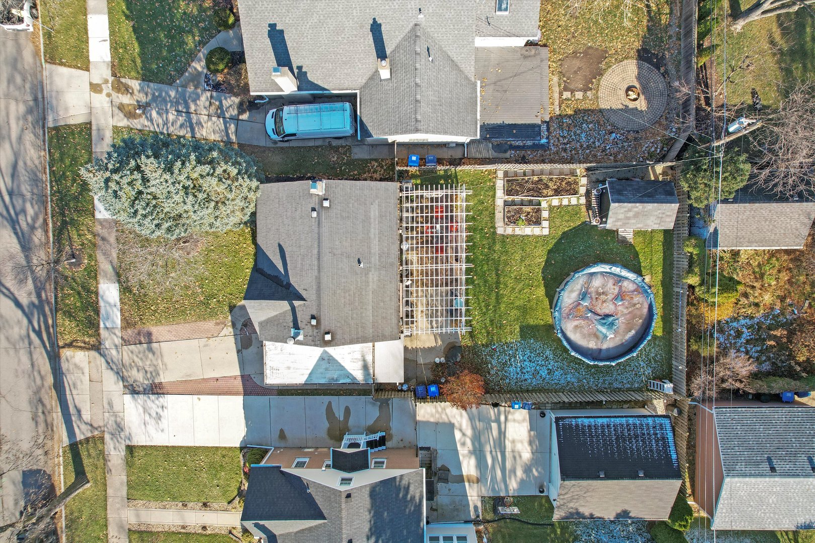 735 Forest Road La Grange Park, IL 60526 - Photo 24 of 31 an aerial view of a house with garden space sitting space and outdoor seating