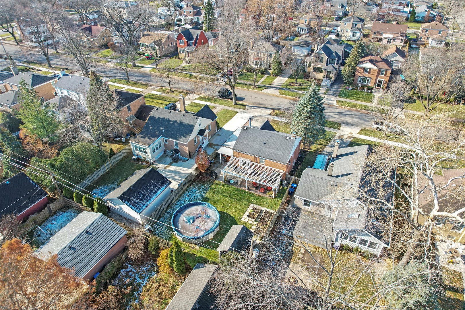 735 Forest Road La Grange Park, IL 60526 - Photo 26 of 31 an aerial view of a house with swimming pool and outdoor space
