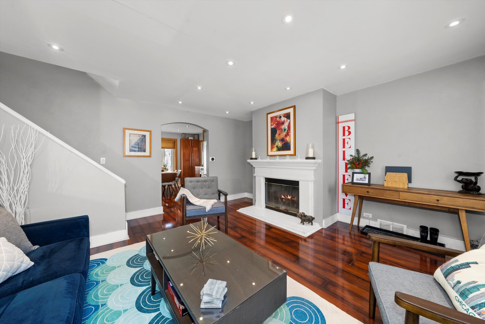 735 Forest Road La Grange Park, IL 60526 - Photo 8 of 31 a living room with furniture fireplace and rug
