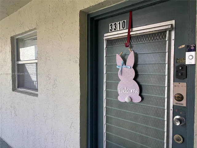 a front view of a door