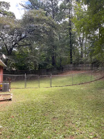 a view of a backyard