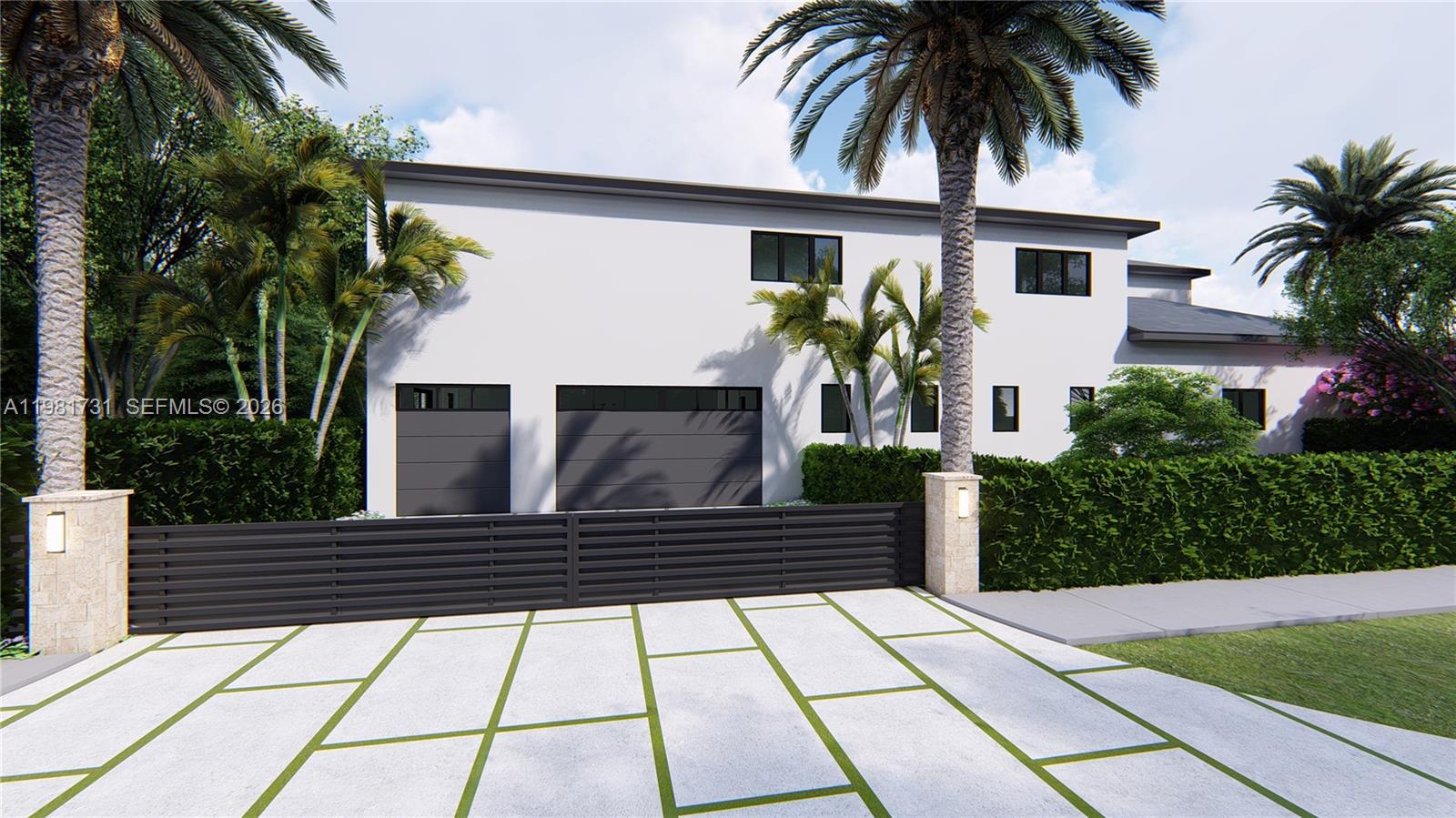 8045 Southwest 128th Street Pinecrest, FL 33156 - Photo 3 of 11 a front view of a house with a garden