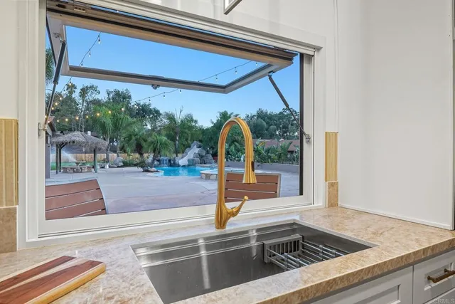 a living room with furniture