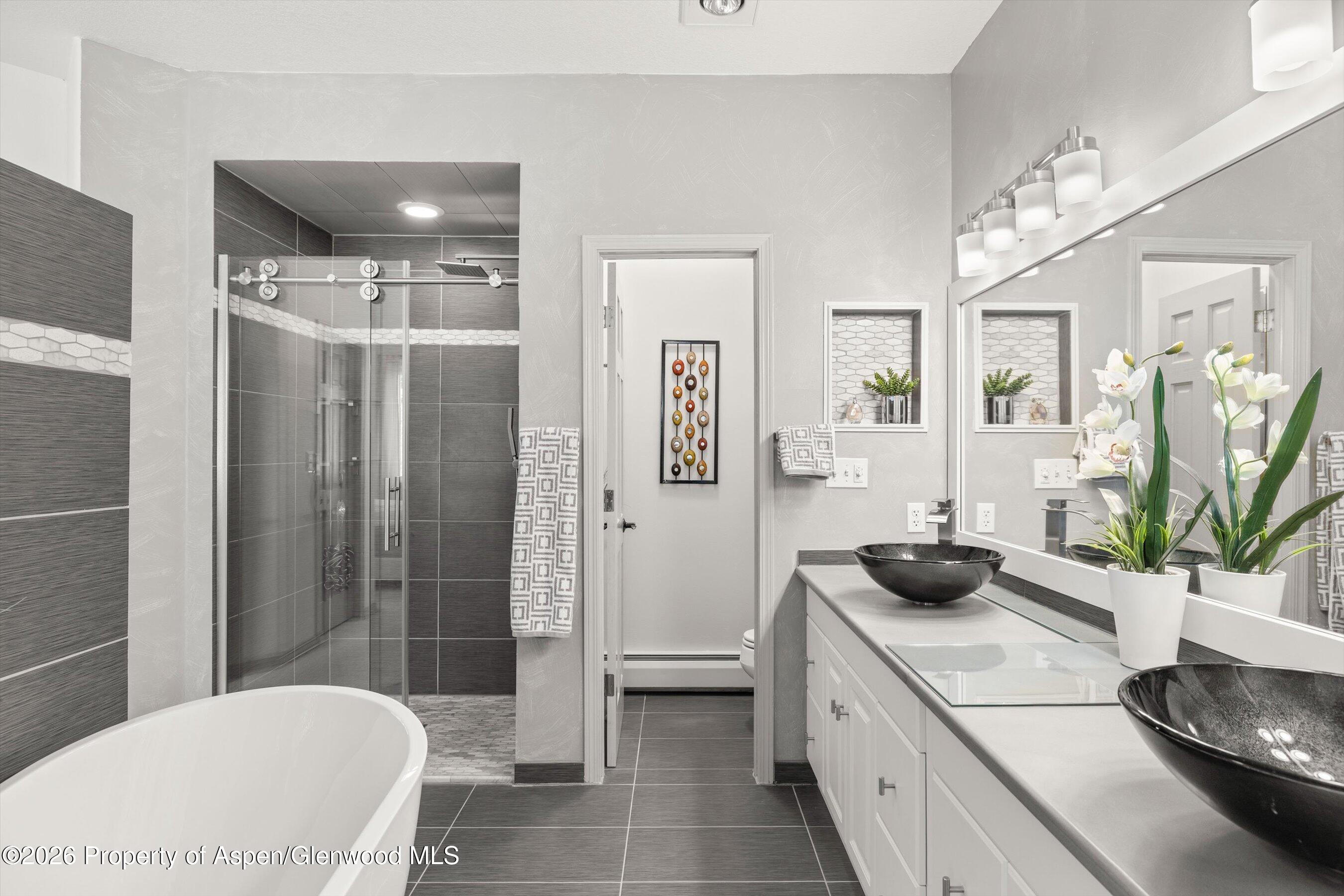 1 Pine Ridge Road Basalt, CO 81621 - Photo 16 of 32 a bathroom with a sink a toilet and shower