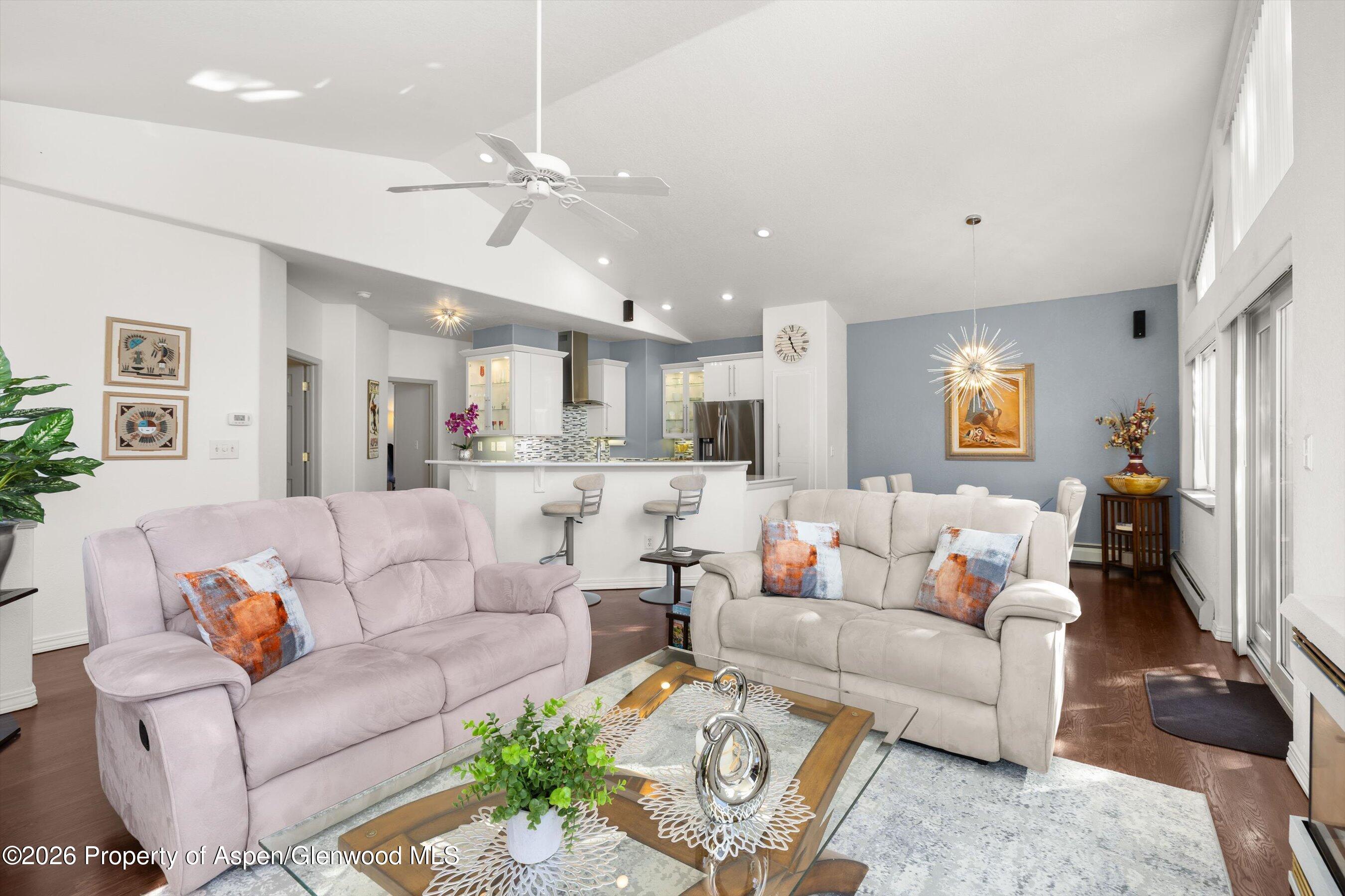1 Pine Ridge Road Basalt, CO 81621 - Photo 6 of 32 a living room with furniture and kitchen view