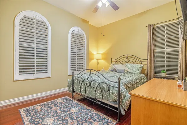 a view of a room with a large window