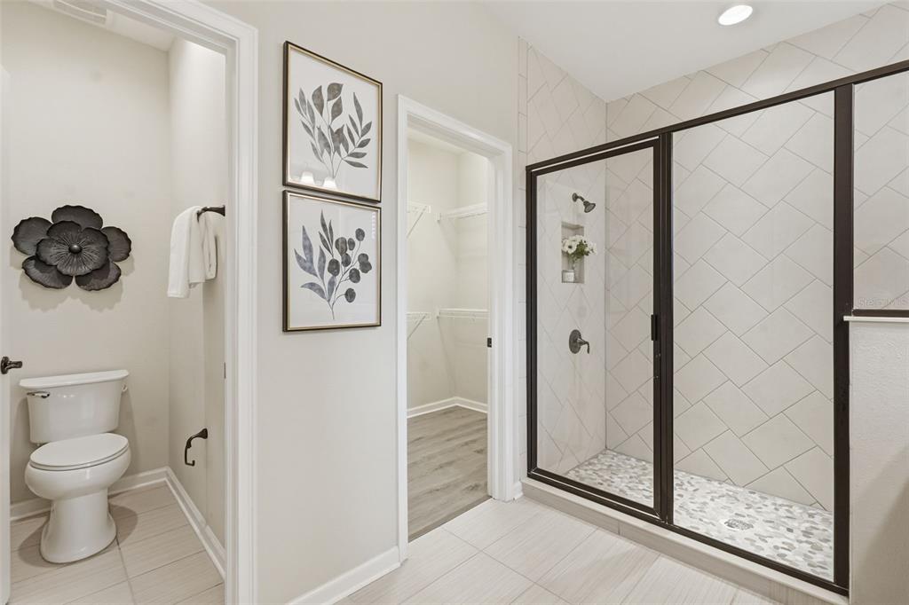 29241 Perilli Place Wesley Chapel, FL 33543 - Photo 26 of 53 a bathroom with a shower and a toilet