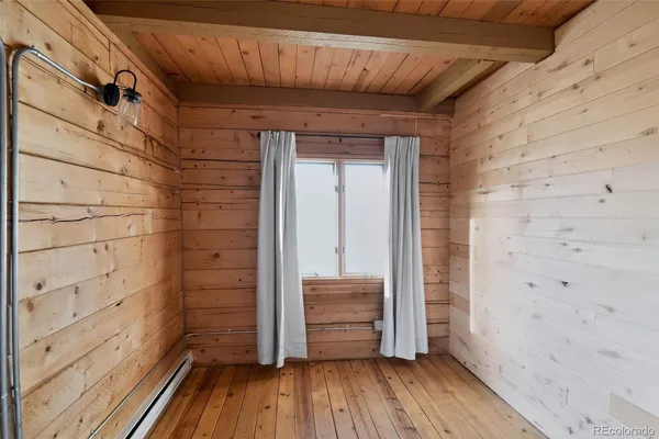 a view of wooden door