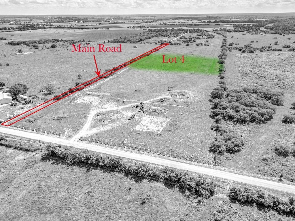 13927 Routt Point Road Needville, TX 77461 - Photo 5 of 9 Aerial perspective of Lot 4 highlighting the homesite’s access from the main road, along with surrounding acreage and open space.