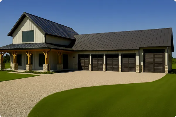 a house with yard in front of it