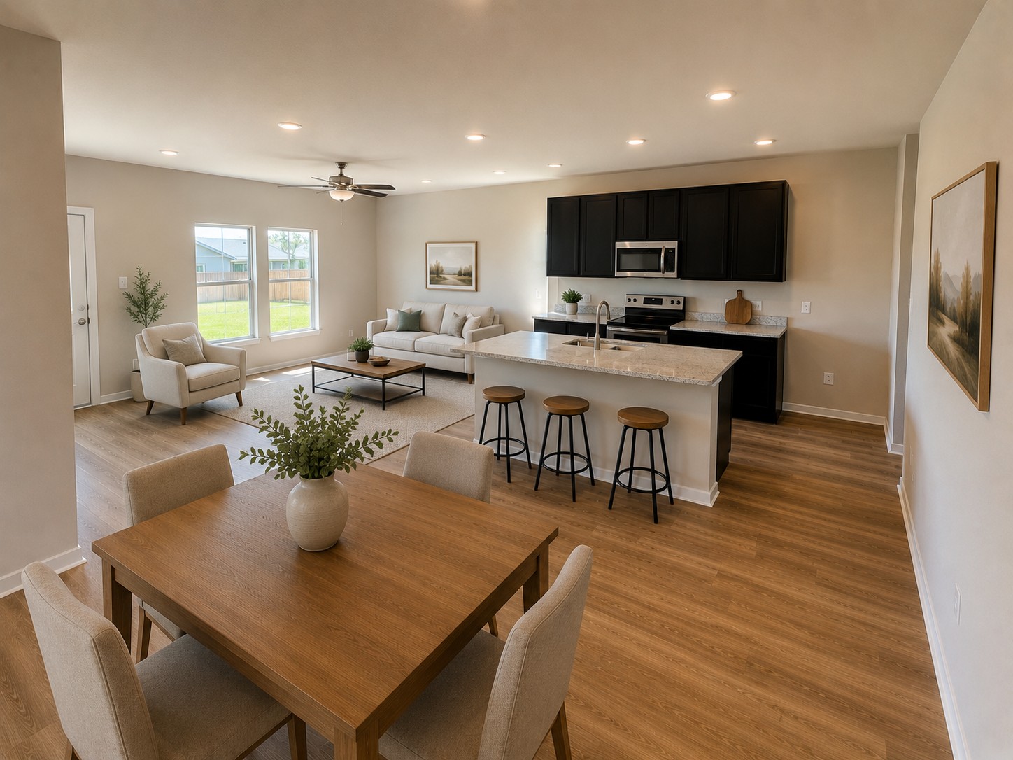 160 Wind Hill Jarrell, TX 76537 - Photo 2 of 17 Open Concept Family Room - Virtually Staged