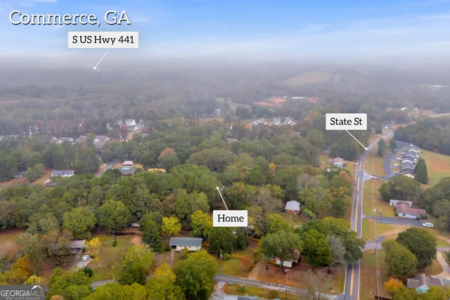 an aerial view of a city