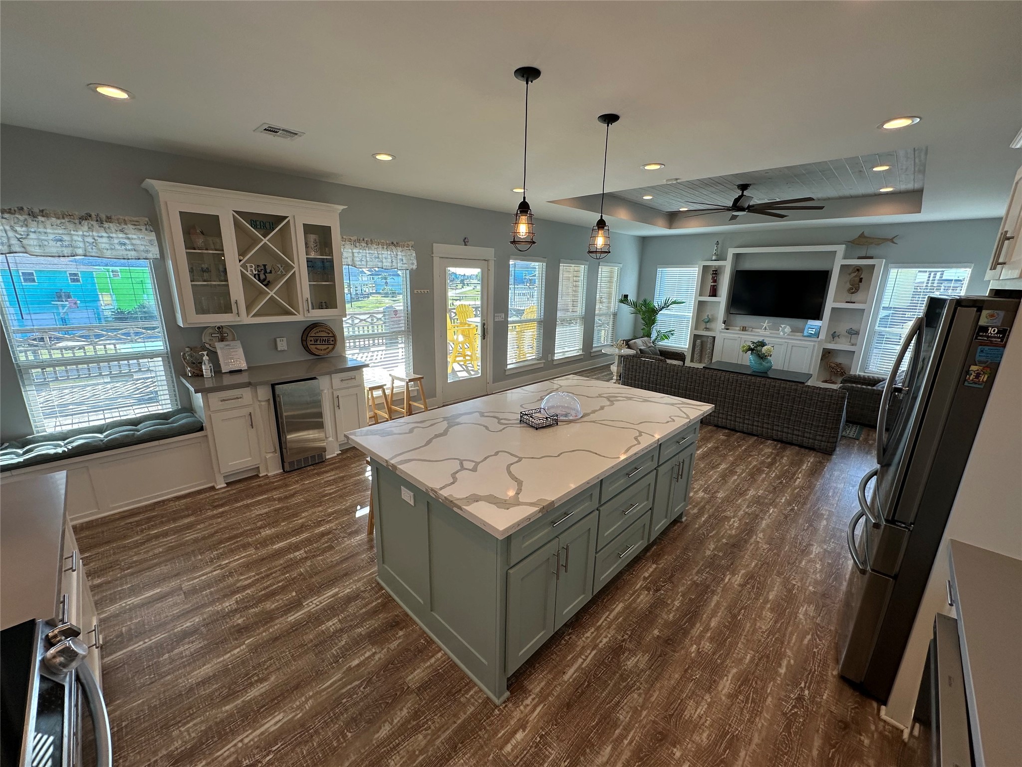 2429 Sand Castle Crystal Beach, TX 77650 - Photo 26 of 46 a living room with furniture and a flat screen tv