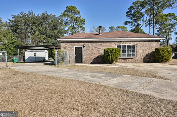 front view of a house with a outdoor space