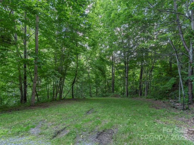 an aerial view of a houses with a lush green hillside