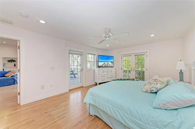 a view of a yard with an ocean