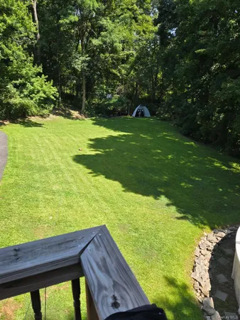 a view of a backyard with a garden