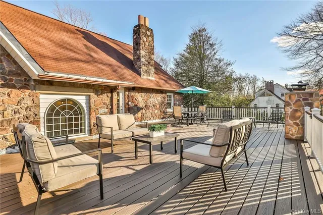 a view of outdoor space with seating area