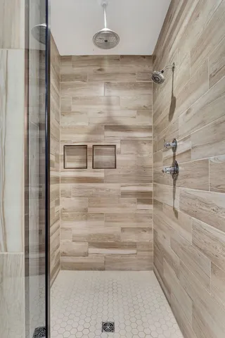 a bathroom with a shower