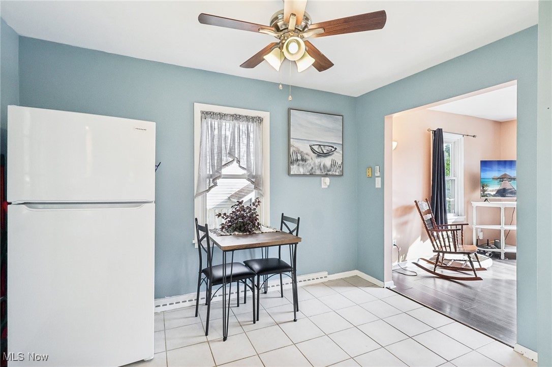 326 Elm Street Wadsworth, OH 44281 - Photo 10 of 23 Dining area featuring light tile flooring and ceiling fan