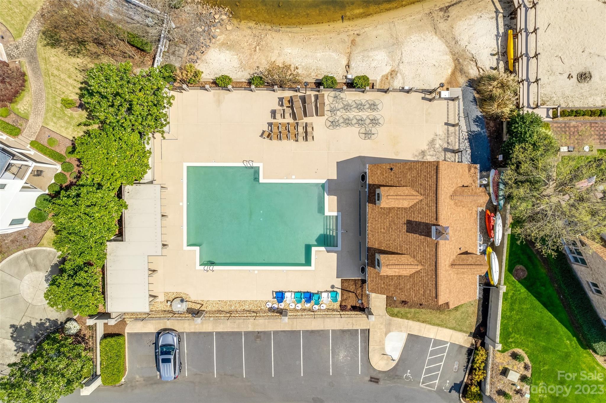 16420 Woolwine Road Charlotte, NC 28278 - Photo 37 of 41 aerial view of a house with outdoor space and lake view