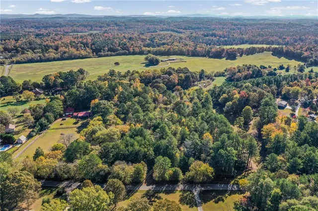 a view of a city with mountains in the background