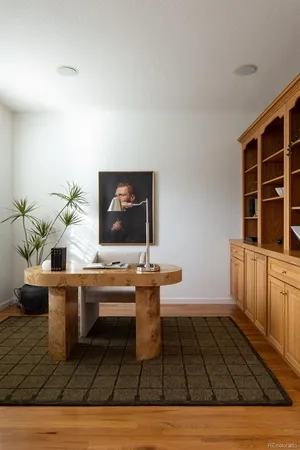 a living room with furniture