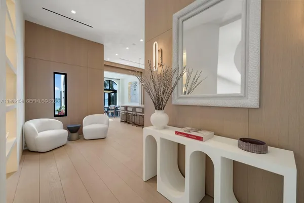 a view of kitchen with furniture and window