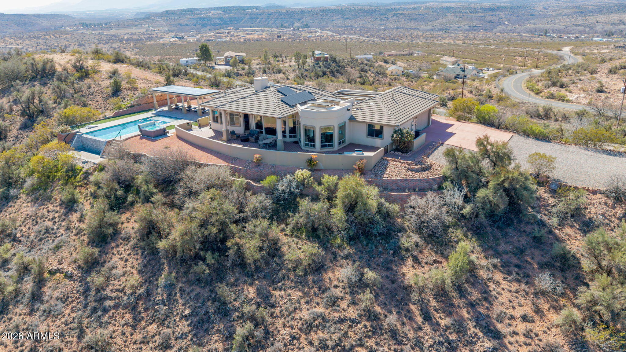 2550 South Tissaw Road Cornville, AZ 86325 - Photo 7 of 37 Aerial_SW Pool View
