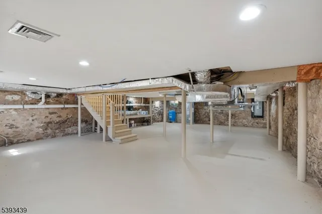 a view of a garage with furniture